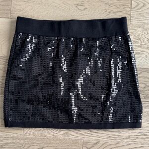 Forever 21 Black Sequin Mini Skirt -Medium